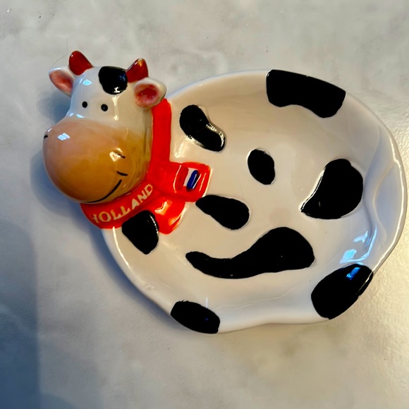 Handmade Holland cow soap dish - Picture 1 of 5